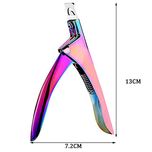 SUMAJU Professional Acrylic False Nail Clipper Rainbow Stainless Steel