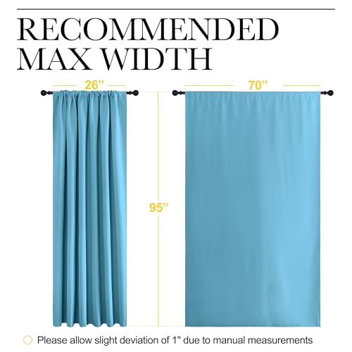 NICETOWN Blackout Curtains - 70x95 Teal Blue Thermal Insulated Drapes (2 Panels)