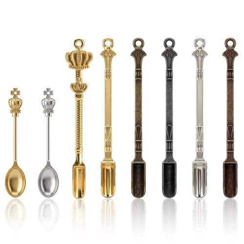 Mini Metal Scoops Set - 8 Pcs Tiny Spoons for Spices & Crafts