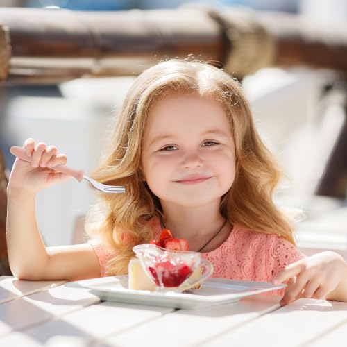 Toddler Fork Set - 6-Pack Stainless Steel with Plastic Handles
