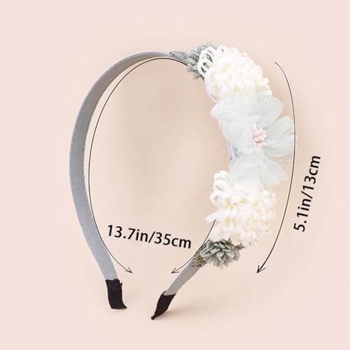 Ainvhh 2 PCS Rose Flower Headband Boho Floral Hair Band Crown for Women