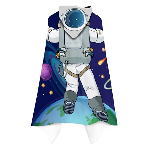 30"x50" Kids Hooded Beach Towel - Outer Space Theme