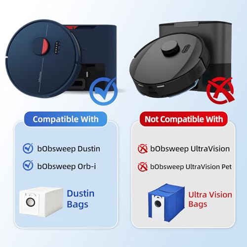 6-Pack Replacement Vacuum Bags for bObsweep Dustin & Orb-i, 3.5L Capacity