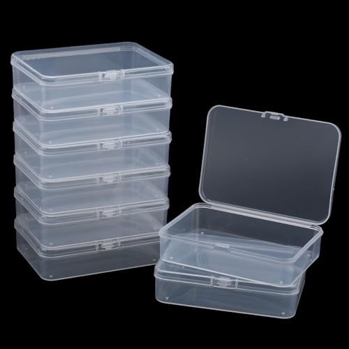 8 Pcs Mini Plastic Storage Containers with Lids - 4x3x1 Inch Clear Organizers for Crafts, Jewelry, and Small Items