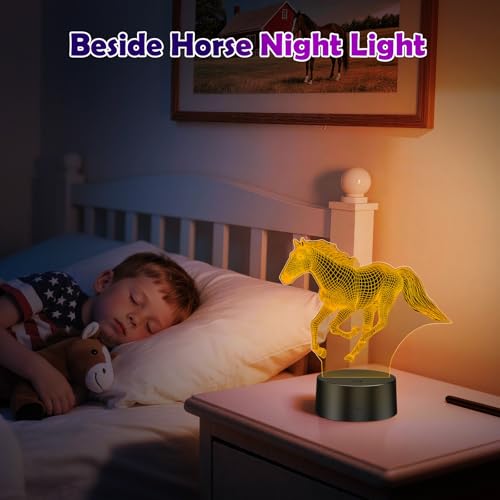 3D Horse Illusion Night Light - 16 Color Changing LED Lamp with Remote