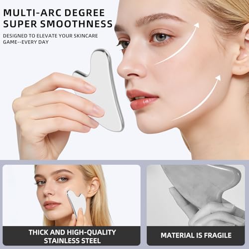 Stainless Steel Gua Sha Facial Tool for Face and Body Sculpting