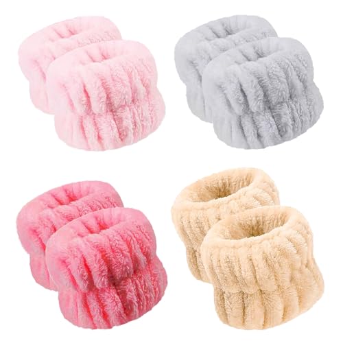 Microfiber Face Wash Wristbands 8-Pack Absorbent Spa Bands