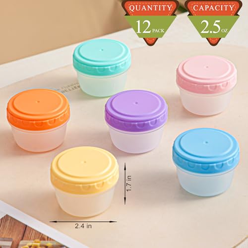 TOUWMX 12 Pack 2oz Salad Dressing Containers with Lids