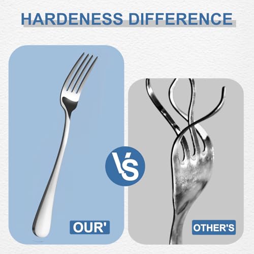 BEWOS 20-Piece Stainless Steel Silverware Set - Silver Flatware for 4