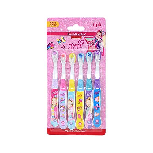 JoJo Siwa Kids Toothbrush Set 6-Pack Soft Bristles for Toddlers