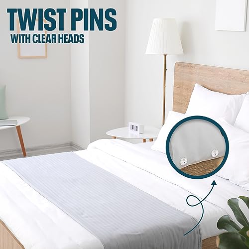 PinTight Bed Sheet Holder Fasteners with Metal Clips - Fits All Mattress Sizes