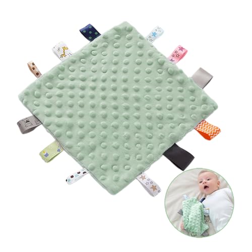Yufiova Mint Green Baby Security Taggies Blanket Soothing Sensory Comforter