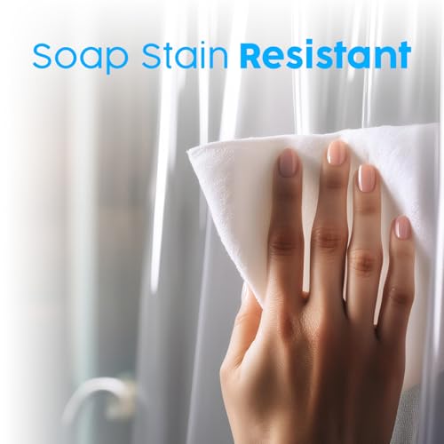 ZENO Waterproof Transparent PEVA Shower Curtain Liner 72x72 Inch with Rustproof Grommets