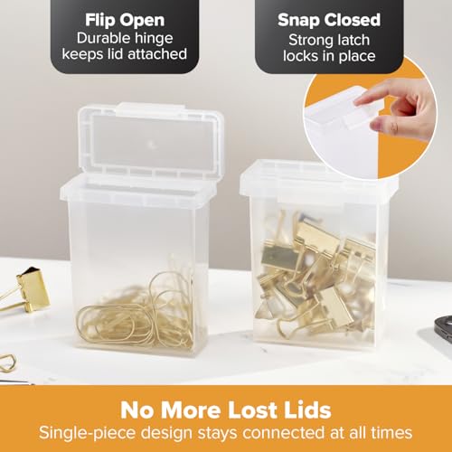 Bostitch Konnect Clear Plastic Storage Containers, 0.5 Qt, 2 Pack