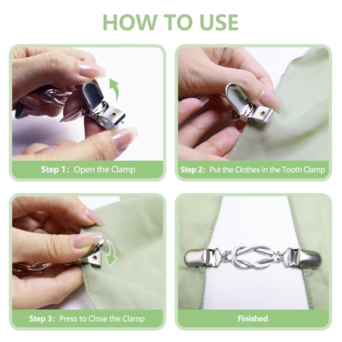 ROPAKED 3-Piece Dress Waist Tightener Clips for Sweaters