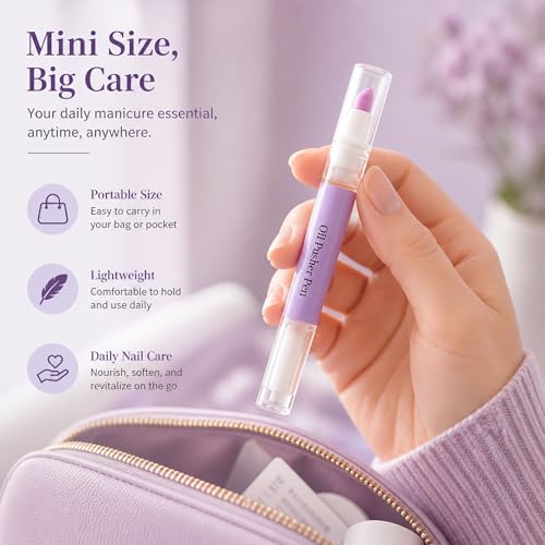 2-in-1 Cuticle Oil Pusher Pen for Nail Care and Grooming Treatment