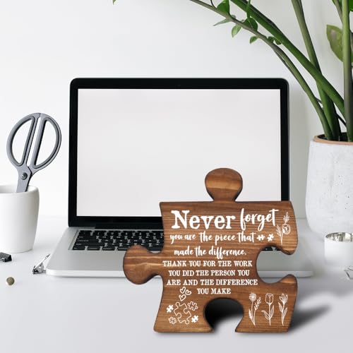 Never Forget Puzzle Piece Plaque - Inspirational Appreciation Gift for Women