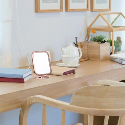 Uonlytech Double-Sided Compact Makeup Mirror - Folding Vanity Tabletop for Home & Travel