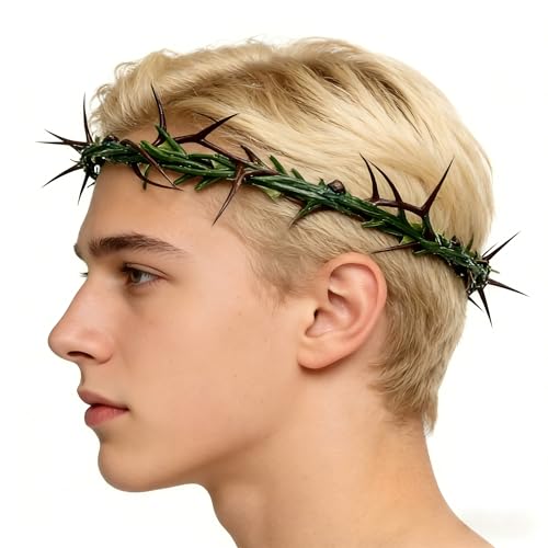 Wearable Crown of Thorns Life Size 8 Inch for Religious Decor & Costumes