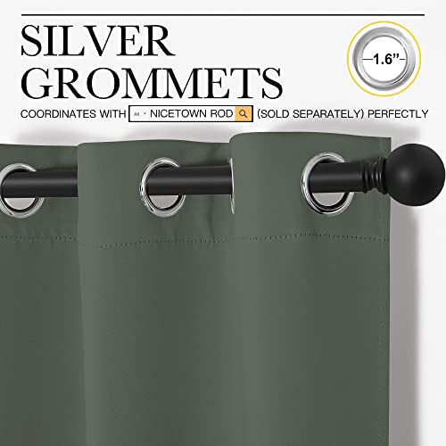 NICETOWN Blackout Curtains - 42" x 68" Dark Mallard Panels, Set of 2