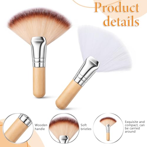 Twisina 2-Piece Fluffy Fan Makeup Brushes Soft Esthetician Face Tools