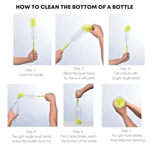 ALINK 16-Inch Long Bottle Brush Cleaner for Wine & Beer Bottles
