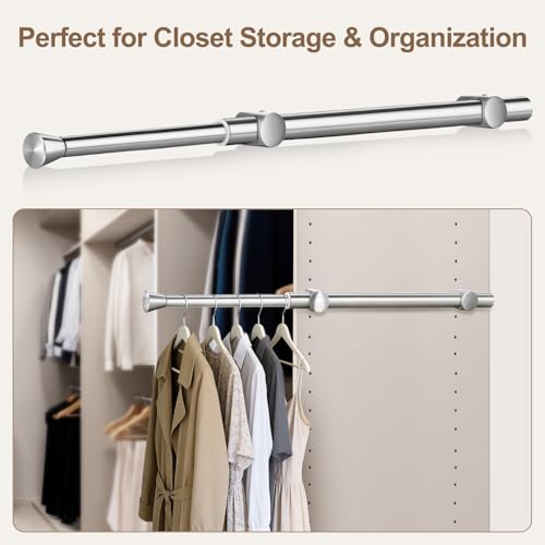 Adjustable Valet Rod for Closet - Heavy Duty Pull-Out Clothes Hanger