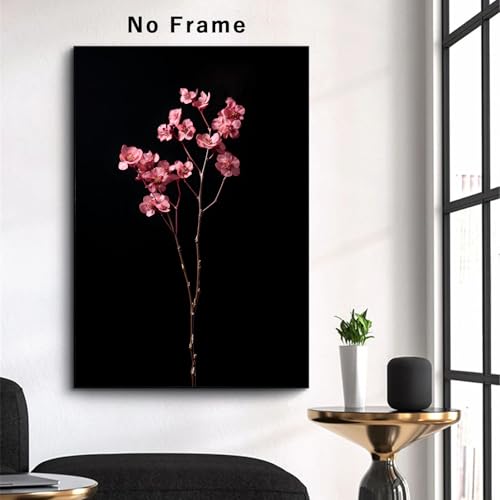 Gothic Floral Wall Art - Dark Academia Canvas Poster 16x24in