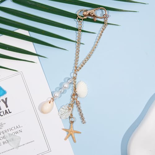HOHUCRAB Sea Shells & Starfish Car Mirror Hanging Charm - Classic Style