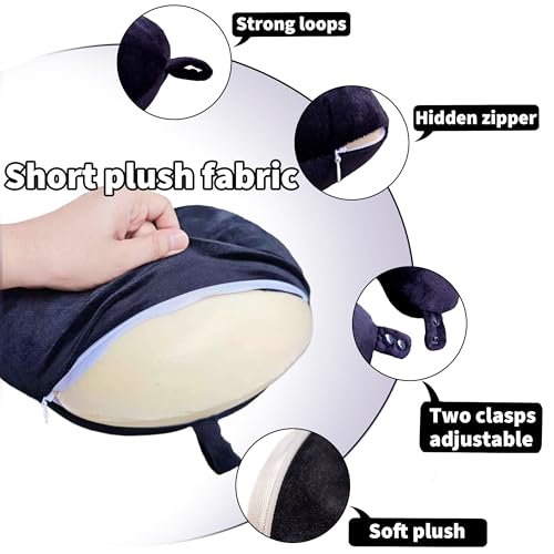 Plush Travel Neck Pillow Cover - Soft Machine Washable Replacement Case