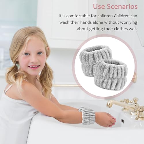 Wykodra 6pcs Absorbent Wrist Bands for Washing Face Microfiber Spa Cuffs