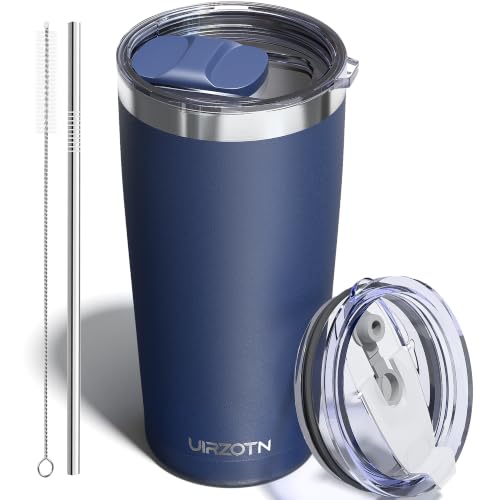 20oz Navy Blue Insulated Travel Coffee Tumbler with 2 Lids