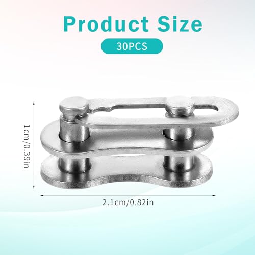 30 Set Bike Chain Master Link, Single Speed Bicycle Missing Link Bike Chain Link Connectors Repair Parts for Mountain Bike BMX Bike Motorcycles (Silver)
