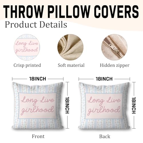 Inspirational Pink Pillow Cover 18x18 for Kids' Bedrooms