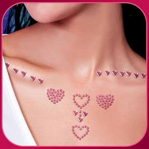 Self-Adhesive Rhinestone Face Gems Stickers - 3 Sheets for Makeup