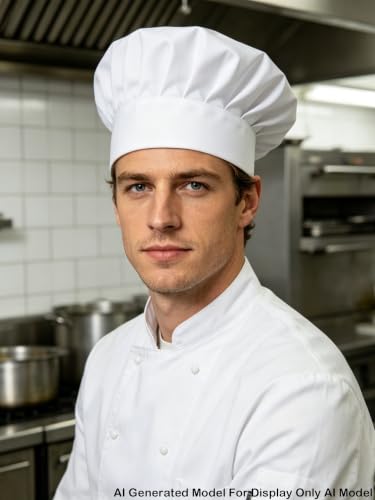 Adjustable Elastic Chef Hat for Men and Women, Kitchen Cooking Cap