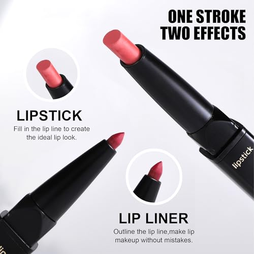 BEUKING Double-Ended 2-in-1 Matte Lipstick and Lip Liner Combo Shade 04
