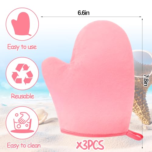 Vodolo Sunscreen Applicator Mitts for Kids - 3 Pack Reusable Lotion Brush