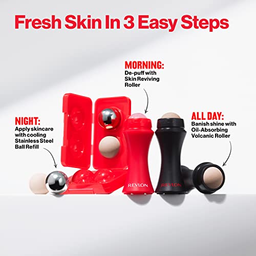 Revlon Facial Roller Refill Pack with Volcanic and Stainless Steel Stones