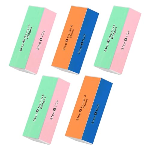 Soft 'N Style 4-Way Nail Buffer Blocks 5-Pack - Multi-Grit Shine Polisher