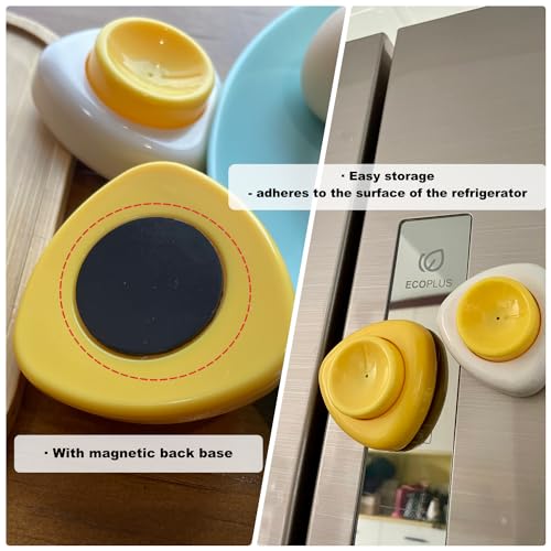 Yellow Jawbush Magnetic Egg Piercer - BPA-Free Plastic, Safety Lock, Prevent Shell Cracking