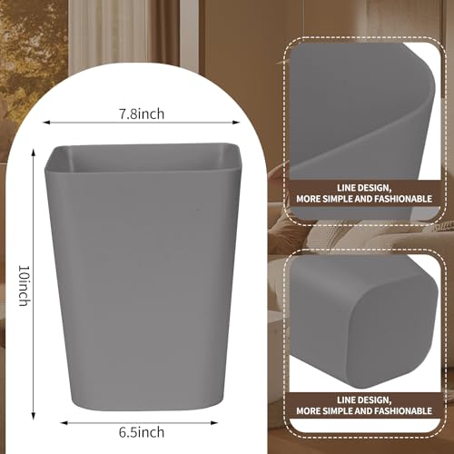 TEIUKAX Grey Small Trash Can - 1.8 Gallon Waste Bin for Home & Office
