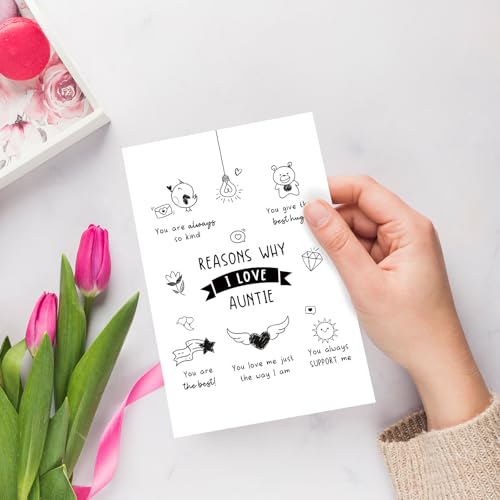 Chenive Birthday and Mother's Day Card for Auntie - Elegant Appreciation Gift