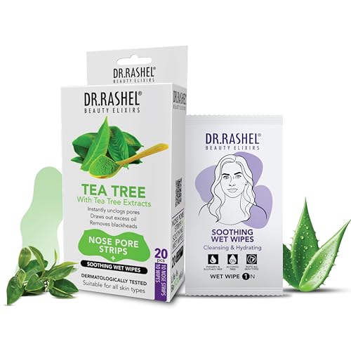 DR.RASHEL Tea Tree Nose Pore Strips and Cleansing Wipes 20 PCS