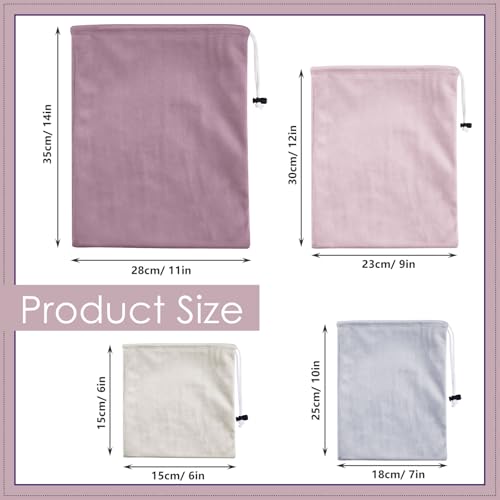 Amylove 4 Pcs Pink Satin Toy Storage Bags - Classic Design