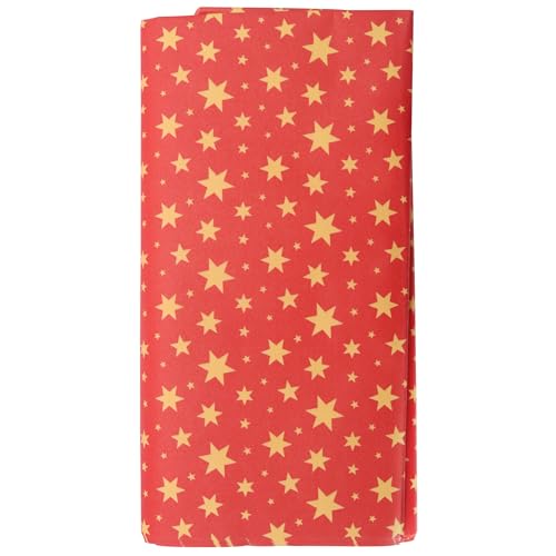 Christmas Wrapping Parchment Paper with Golden Stars - 12 Sheets