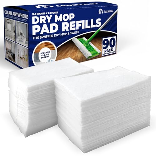 Iconikal 90-Pack Dry Mop Pad Refills for Swiffer - Quilted Texture