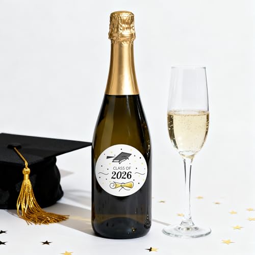 Gold Graduation Stickers 2026 - 120PCS Self-Adhesive Cap Labels
