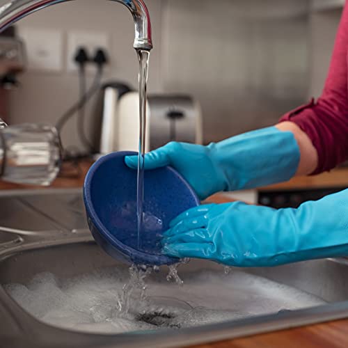Reusable Nitrile Rubber Dishwashing Gloves - Non-Slip Cleaning Gloves (2 Pairs)