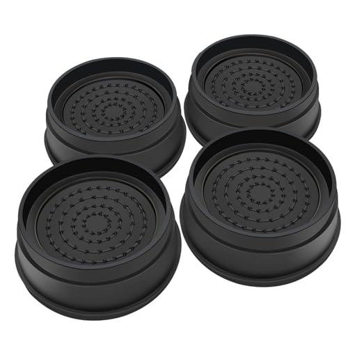 ANNKUT 1 Inch Heavy Duty Bed Risers - Round Furniture Lifts, 4 Pack Black
